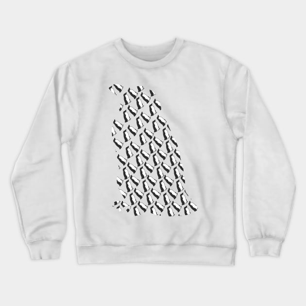 Penguins Waddle in Penguin Crewneck Sweatshirt by ellenhenryart